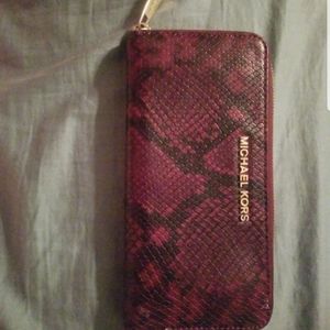 Michael kors merlot snakeskin wallet